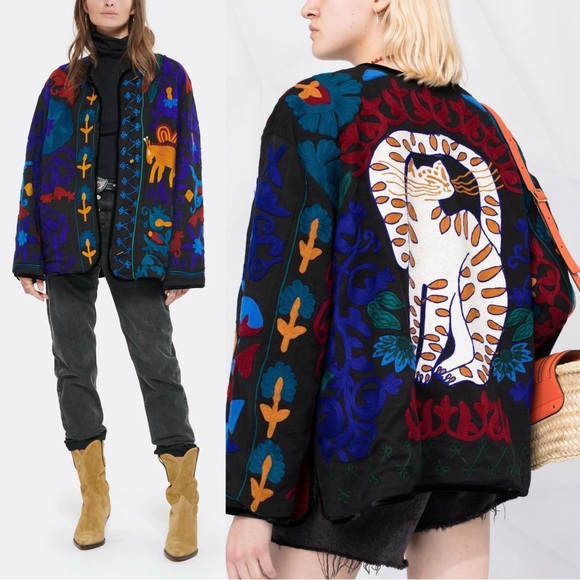 Forte Forte Jackets & Blazers - Forte Forte Embroidered Jaguar de Lua Wool Muslin Jacket Size Medium NWT Multi